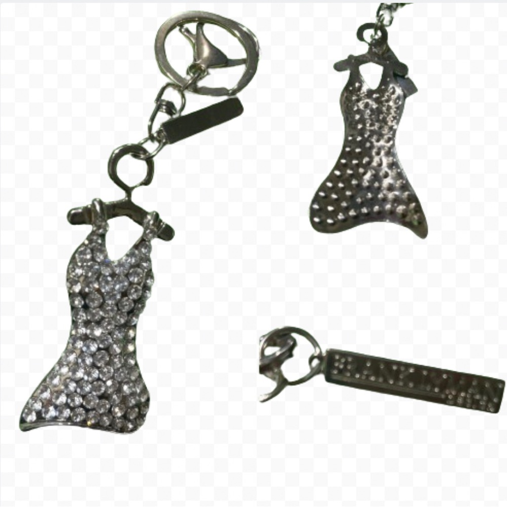 Frank Lyman design rhinestone dress keychain/purse hanger